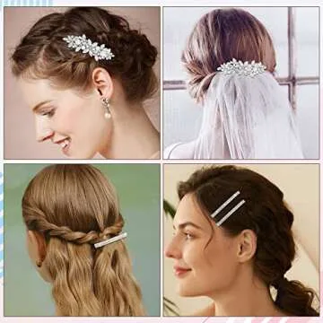 Deoot Rhinestone Hair Barrettes - 4 Stylish Clips for Women