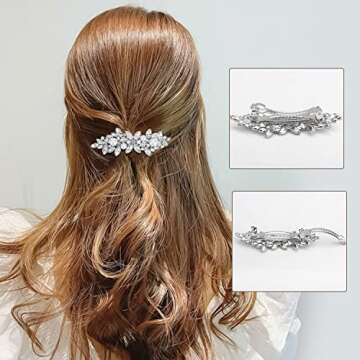 Deoot Rhinestone Hair Barrettes - 4 Stylish Clips for Women