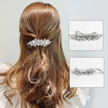 Deoot Rhinestone Hair Barrettes - 4 Stylish Clips for Women