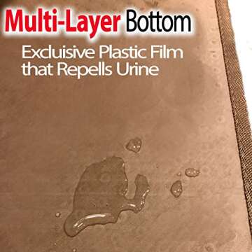 iPrimio Large Cat Litter Trapper Mat w/ Urine/Waterproof Layer - Larger Holes w/ Urine Puppy Pad Option - Cat Litter Mat, Light and Soft (Brown Color)