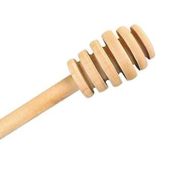 LASSUM 10 PCS Wood Honey Dippers Sticks,6 Inches Long Wooden Honey Dipper Drizzler Stirring Stick for Honey Jam Jar Dispense