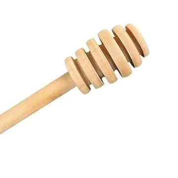 LASSUM 10 PCS Wood Honey Dippers Sticks,6 Inches Long Wooden Honey Dipper Drizzler Stirring Stick for Honey Jam Jar Dispense