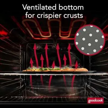 GoodCook AirPerfect Nonstick 16” Pizza Pan – Pizza Tray for Oven, Perforated Round Pizza Pan, Carbon Steel Baking Pan, Homemade, Frozen & Leftover Slices