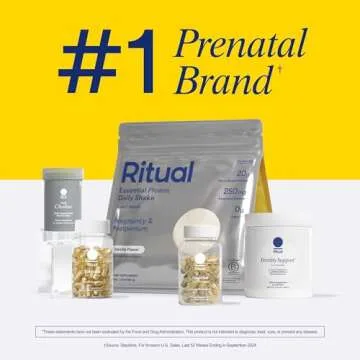 Ritual Essential for Women Prenatal Multivitamin: Folate & Choline for Neural Tube Support, Omega-3 DHA for Fetal Brain Development, Iron, Calcium-Helper D3 & K2, Non-GMO, Vegan, Mint, 30 Days