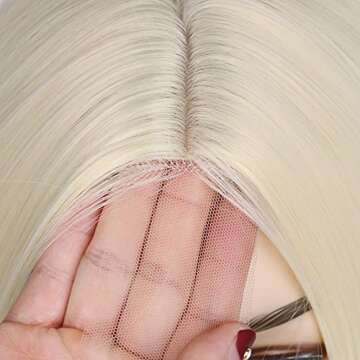 Long Blonde Wigs for Women Middle Part 613 Blonde Wig Straight Synthetic Natural Looking Daily Wig (...