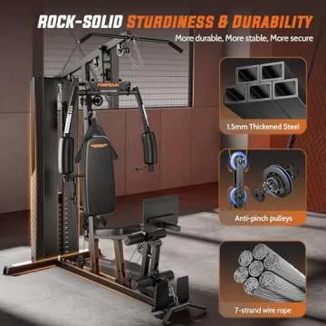 FEIERDUN Home Gym Equipment, Multi-Functional Workout Equipment with 154LBS Weight Stack, for Leg Pr...