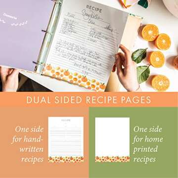 Jot & Mark 3 Ring Recipe Binder (Peach Dream, 8.5" x 11" Recipe Binder)