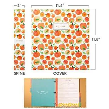 Jot & Mark 3 Ring Recipe Binder (Peach Dream, 8.5" x 11" Recipe Binder)