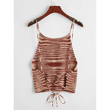 SweatyRocks Women's Criss Cross Backless Crop Top Multicolor