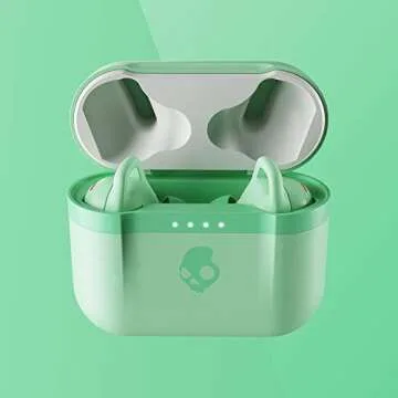 Skullcandy Indy Evo In-Ear Wireless Earbuds, 30 Hr Battery, Microphone, Works with iPhone Android and Bluetooth Devices - Mint