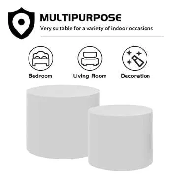 WILLIAMSPACE Nesting Coffee Table Set of 2, Matte White Round Wooden Coffee Tables Modern Circle Table for Small Space Living Room Bedroom Accent End Side Table (Matte White-Round)