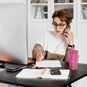 Stylish Mimorou Bling Diamond Tumbler with Lid and Straw