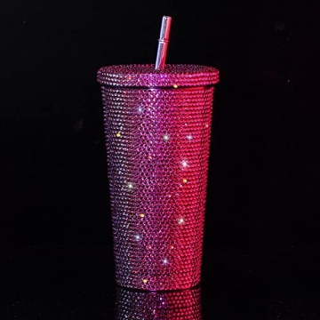 Stylish Mimorou Bling Diamond Tumbler with Lid and Straw