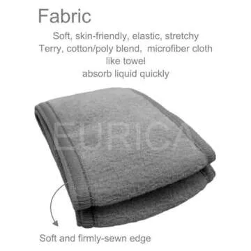 EUICAE Hair Wrap Headband, 6 Pack Non-slip Stretchable Washable Makeup Headband for Face Wash Facial Treatment Sport Fits All, Thicker Soft Terry Cloth Absorbs Liquid Quickly, Gray