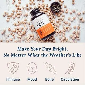 Live Conscious Vitamin K2 MK7 with D3 Supplement | Bone & Heart Health Support - Patented Vitamin K ...