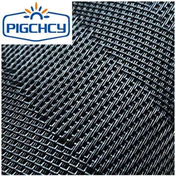 pigchcy Round Placemat,Heat Resistant Vinyl Cross-Weave Placemats for Round Table Washable Table Mats Sets(8pcs,Black)