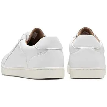 Jousen Men's Sneakers Fashion Leather Casual Shoes Dress Sneaker Oxford Shoes(AMY902 White 10.5)
