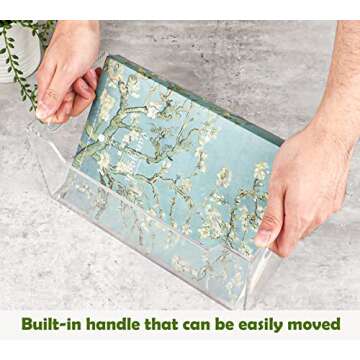 Kamehame Mail Organizer, Clear Mail Holder Countertop Acrylic Letter Holder Box Vertical Bill Envelope Sorter Basket for Desk Mail Storage Organizer Office Counter