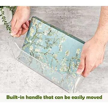 Kamehame Mail Organizer, Clear Mail Holder Countertop Acrylic Letter Holder Box Vertical Bill Envelope Sorter Basket for Desk Mail Storage Organizer Office Counter