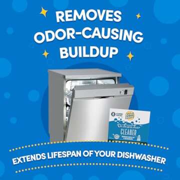 Lemi Shine Natural Dishwasher Cleaner Powered By Citric Acid | 100% Guaranteed Hard Water Cleaning Powder | Eco-Friendly Dishwasher Cleaner and Deodorizer With Fresh Lemon Scent (8 Count)