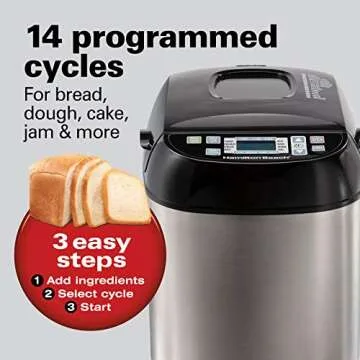 Hamilton Beach Bread Maker Machine Artisan Gluten-Free 2 lbs Capacity