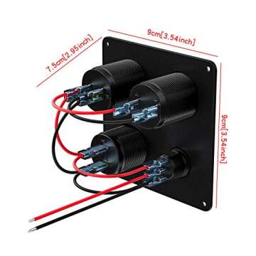 TURN RAISE USB Charger Panel with LED Voltmeter