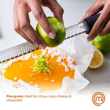 MasterChef Lemon Zester Grater with Handle, Kitchen Tool for Zesting Citrus Fruits & Finely Grating ...