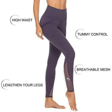 PERSIT Yoga Pants for Women with Pockets High Waisted Black Workout Leggings Athletic Gym Soft Yoga Leggings