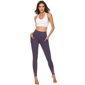 PERSIT Yoga Pants for Women with Pockets High Waisted Black Workout Leggings Athletic Gym Soft Yoga Leggings