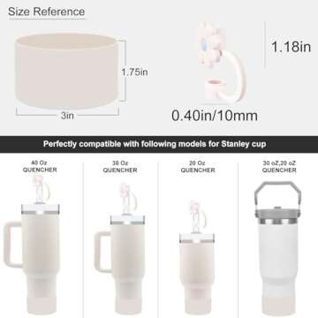 Velaco Protective Silicone Boot and Straw Covers for Stanley Quencher H2.0 40 30 20 oz & IceFlow Flip 30 20 oz, BPA Free Anti-Noise Anti-Scratch, Tumbler Protector Sleeve Cover Boot