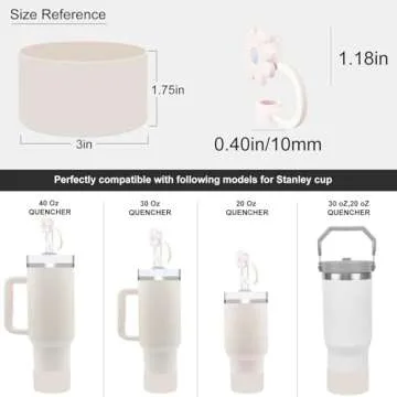 Velaco Protective Silicone Boot and Straw Covers for Stanley Quencher H2.0 40 30 20 oz & IceFlow Flip 30 20 oz, BPA Free Anti-Noise Anti-Scratch, Tumbler Protector Sleeve Cover Boot