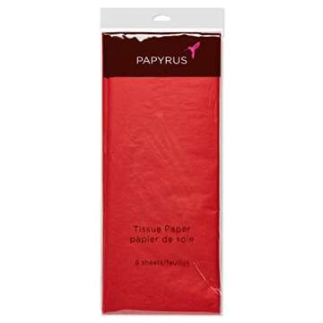 Papyrus 8 Sheet Scarlet Tissue Paper for Christmas, Birthdays, and All Occasions