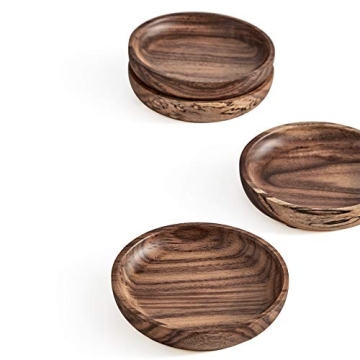 Natural Acacia Wood Coasters Set of 4 for Modern Homes