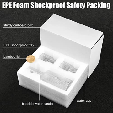 ALINK Vintage Ripple Glass Carafe Set with Cups - 27oz