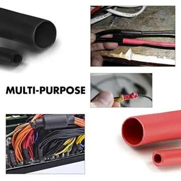 Young4us 2 Pack 1'' Heat Shrink Tube 3:1 Adhesive-Lined Heat Shrinkable Tubing Black&RED 4Ft