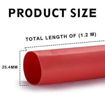 Young4us 2 Pack 1'' Heat Shrink Tube 3:1 Adhesive-Lined Heat Shrinkable Tubing Black&RED 4Ft