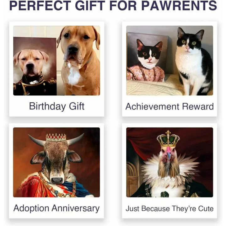 Custom Pet Portrait Canvas - Royal Pet Gifts