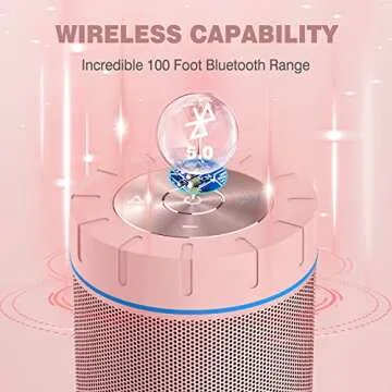 comiso X26 Bluetooth Speaker, IPX4 Waterproof Speakers 360° HD Surround Sound with Punchy Bass, Wireless Dual Pairing, 24H Playtime, Portable Speaker for Shower, Home, Outdoor, Camping, Beach - Pink