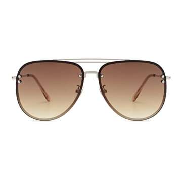 Stylish VIVIENFANG Oversized Aviator Sunglasses