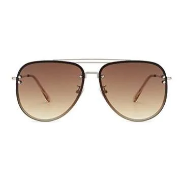 Stylish VIVIENFANG Oversized Aviator Sunglasses
