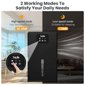 ToLife Dehumidifier 95 OZ Water Tank with Auto-Off