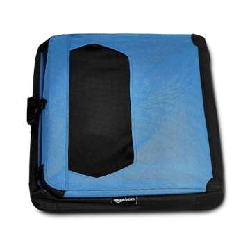 Amazon Basics Folding Portable Soft Pet Dog Crate Carrier Kennel, 36 x 24 x 24 Inches, Blue