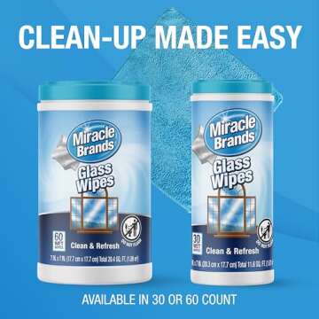 MiracleWipes for Streak-Free Glass Cleaning - 30 Count