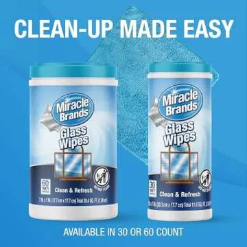 MiracleWipes for Streak-Free Glass Cleaning - 30 Count