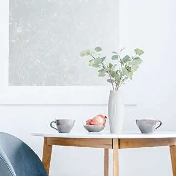 D'vine Dev 11 Inch White Ceramic Flower Vase, Waterfall Textured Vase for Home Decor, VS-WF-A-2