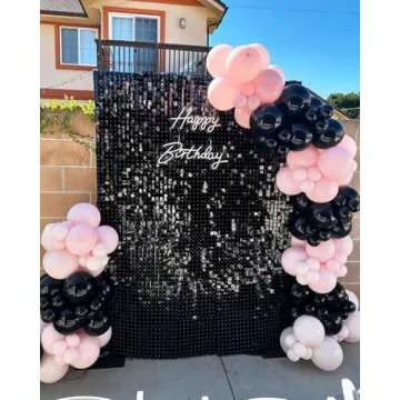 Black Shimmer Wall Backdrop Panels for Events Decoration