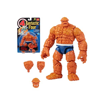 Marvel Hasbro Legends Series Retro Fantastic Four Thing 6-inch Action Figure Toy, Includes 3 Accesso...