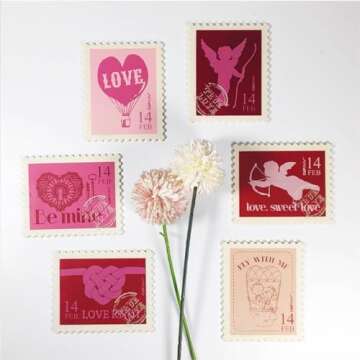 6 Pcs Valentine's Day Coasters Gift Set for Lovers