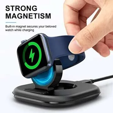 Foldable Apple Watch Charger Stand with Nightstand Mode