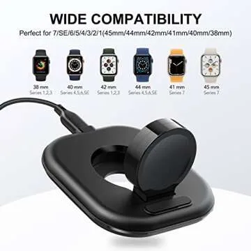 Foldable Apple Watch Charger Stand with Nightstand Mode